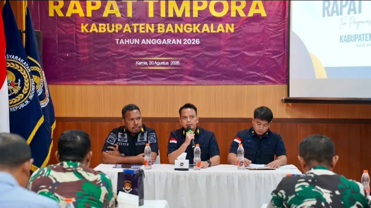BERSINERGI: Rapat Timpora Bangkalan bersama para pihak pada Kamis (20/8).