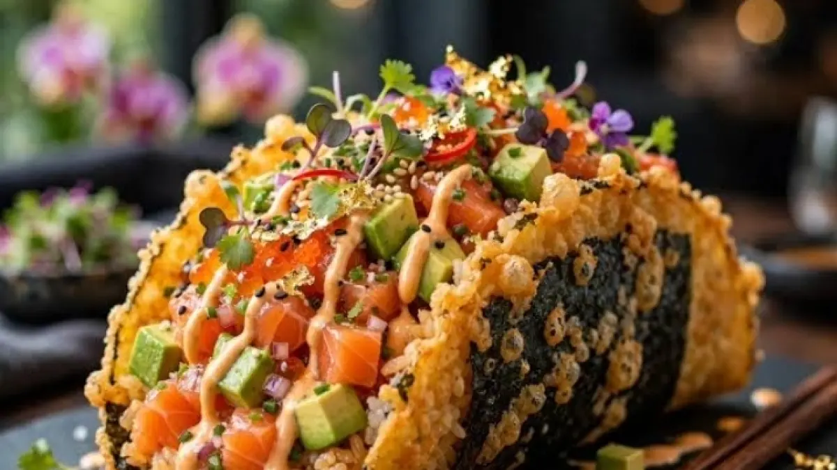 Resep Crispy Sushi Tacos with Spicy Tuna, Kreasi Fusion dengan Sensasi Renyah dan Pedas