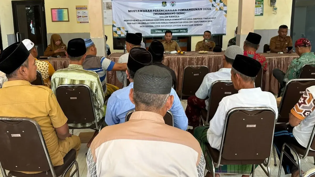 MUSDES: Pelaksanaan Musrenbangdes Desa Lenteng Timur berlangsung lancar.