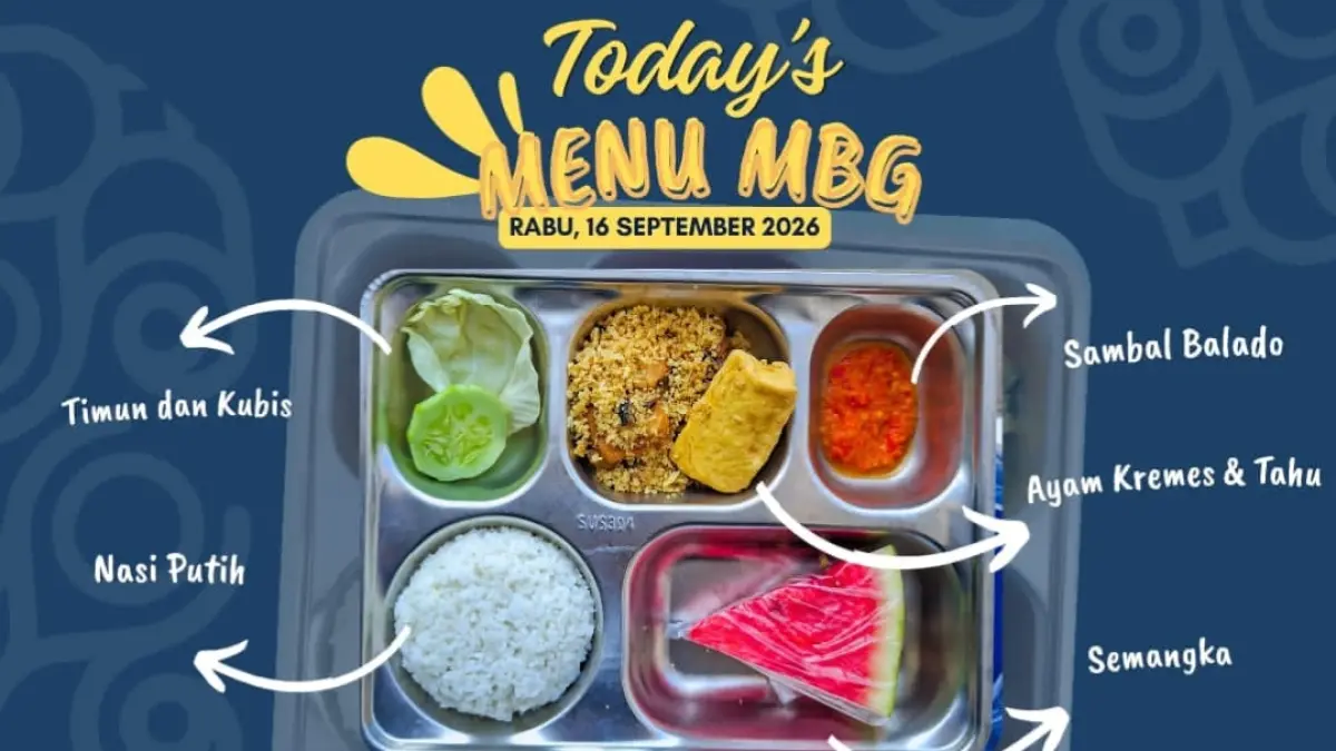 BERGIZI: Sajian menu MBG prodiksi SPPG Sumenep Dungkek Candi pada Rabu (14/9).