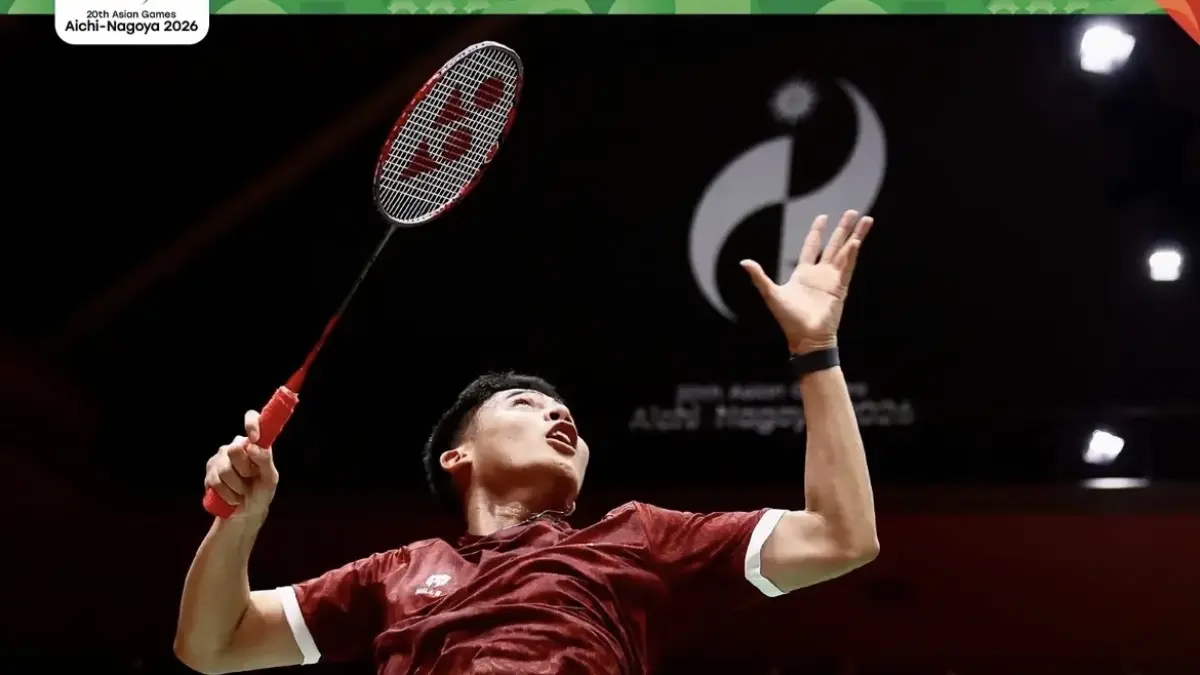 PROFESIONAL: Moh. Zaki Ubaidillah saat bertanding pada babak perempat final Asian Games 2026 di Jepang, Selasa (22/9).