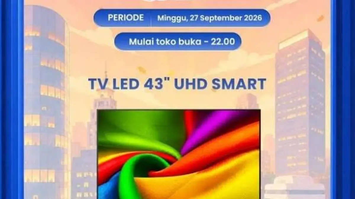 Smart TV 43 Inch Turun Hampir Rp1,2 Juta di Transmart Full Day Sale