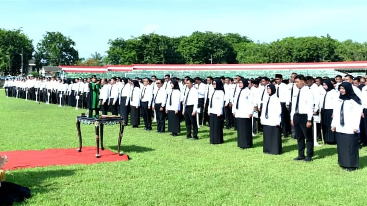 RAPI: PPPK Paro Waktu Kabupaten Sumenep saat dilantiK di GOR A. Yani Sumenep.