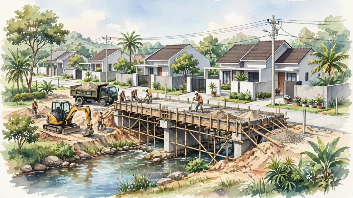 Ilustrasi pengerjaan jembatan