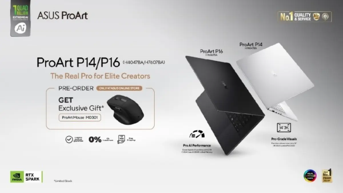 ASUS Buka Pre-Order ProArt P14 dan P16 di Indonesia, Laptop AI Pertama dengan NVIDIA RTX Spark Dibanderol Mulai Rp79 Jutaan