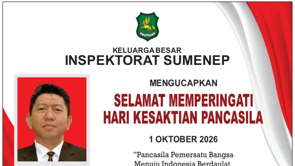 Ucapan Hari Kesaktian Pancasila dari Inspektorat Sumenep