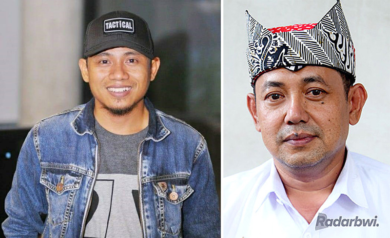 Ali Nurfatoni, Kades Sumberarum (kiri) dan Ahmad Faisol, Plt Kepala DPMD Banyuwangi.