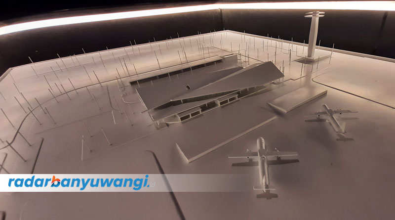 ALAMI: Maket bangunan bandara perintis Sibisa Toba di Sumatra Utara.