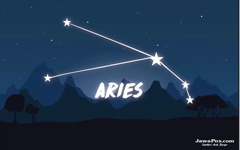 Ilustrasi zodiak Aries.