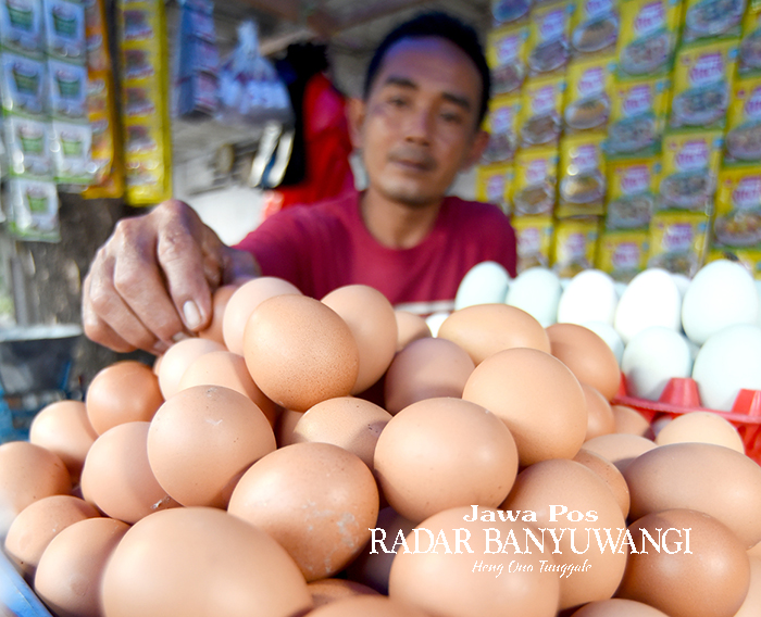 UNTUK ENDOG-ENDOGAN: Telur ayam ras selalu diburu warga Banyuwangi menjelang peringatan maulid Nabi Muhammad SAW.