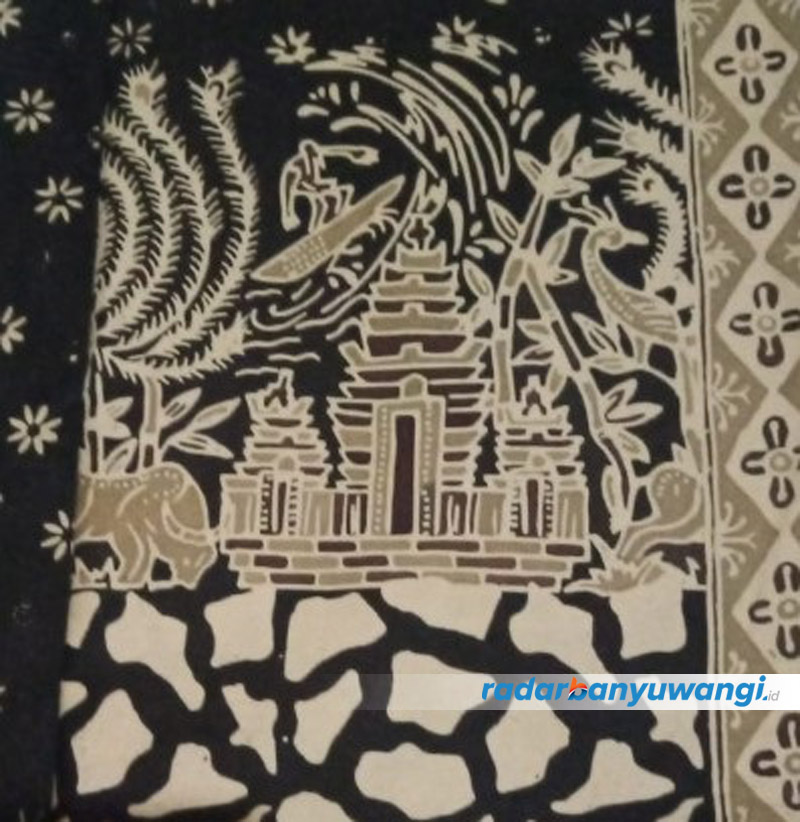 Batik motif Ijen Geiopark Kesuwur Alas Kawitan Purwo made in perajin batik Banyuwangi.