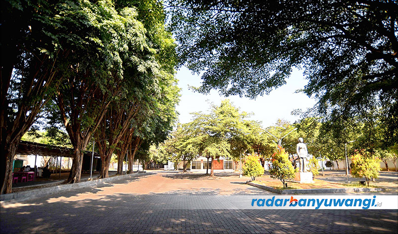 TEDUH: Kompleks Gedung Wanita Paramitha Kencana ini direncanakan menjadi tempat relokasi para pedagang selama revitalisasi Pasar Banyuwangi berlangsung.