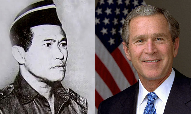 Letjen MT Haryono, Pahlawan Revolusi korban G30S/PKI ini lahir pada 20 Januari 1924. (kiri) George Walker Bush dilantik sebagai Presiden AS pada 20 Januari 2001.