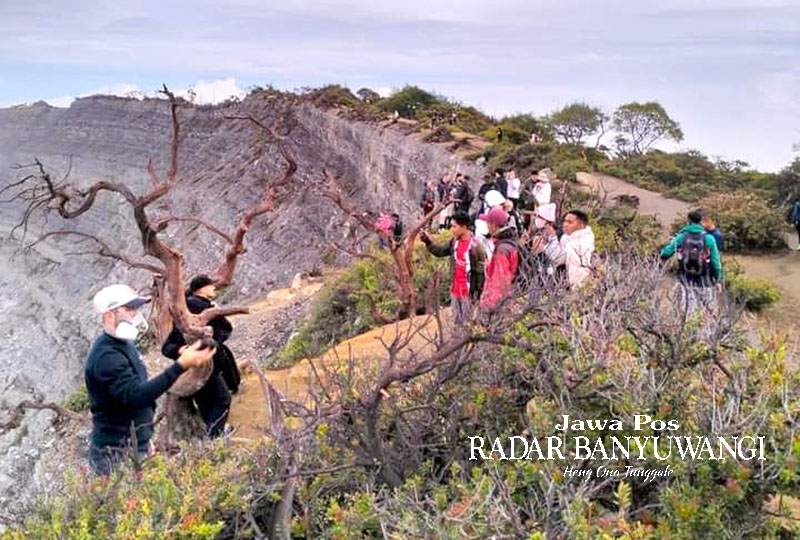 DIPERKETAT: Tingkat kunjungan wisatawan ke Ijen tidak mengalami banyak perubahan meski ada aturan wajib surat sehat.
