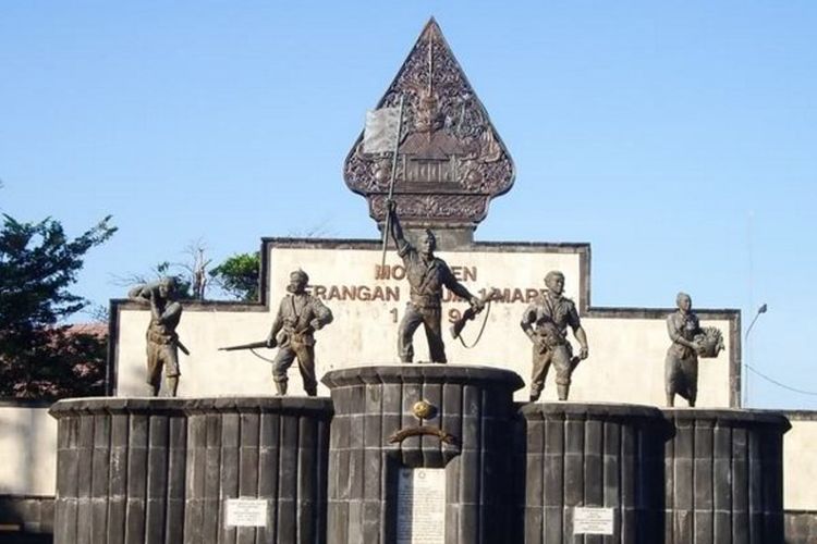 PENGINGAT: Tugu Serangan Oemoem 1 Maret 1949 menjadi penanda semangat perjuangan dan mempertahankan kemerdekaan rakyat Indonesia