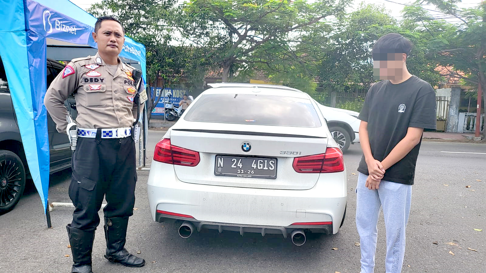 CUMA TILANG: Joki balap liar di Jalan Gajah Mada menyerahkan diri telah diberi sanksi tilang.