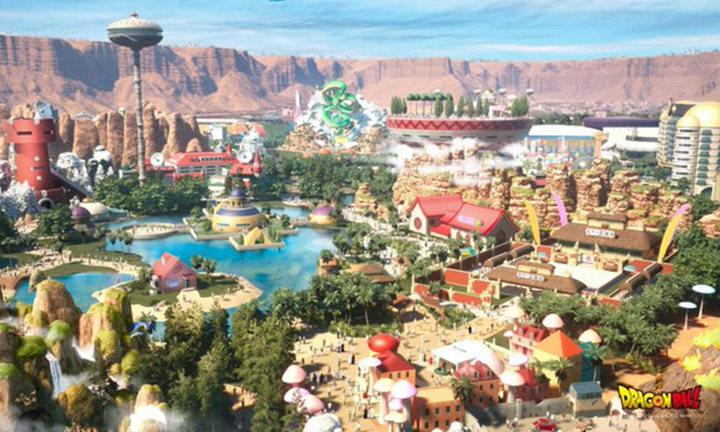 TAMAN BERMAIN: Gambaran taman bermain berkonsep Dragon Ball yang akan dibangun Arab Saudi