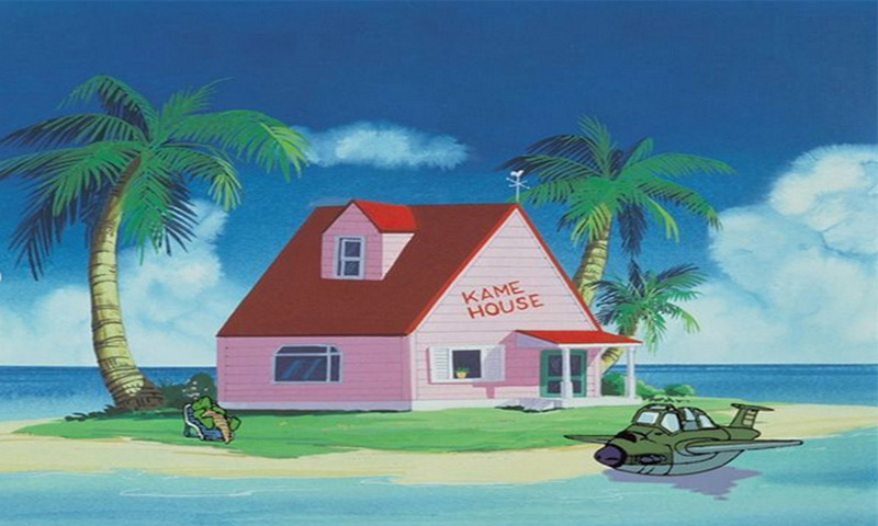 TENANG DAN NYAMAN: Rumah Jin Kura Kura yang menjadi guru Son Goku dalam anime Dragon Ball