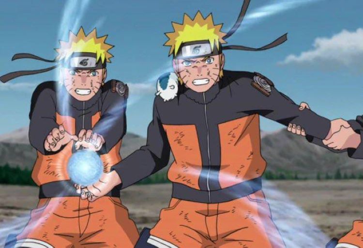 Naruto saat mengeluarkan Rasengan