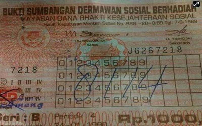 GANTI BAJU: Usai Porkas maka terbitlah SDSB