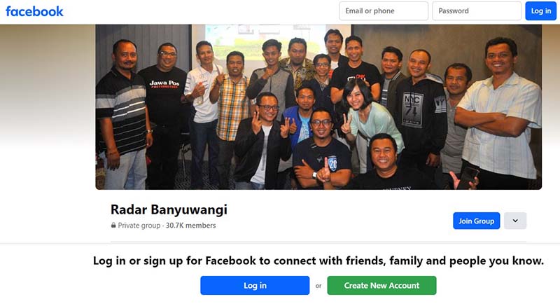 TETAP EKSIS: Grup Facebook Jawa Pos Radar Banyuwangi.