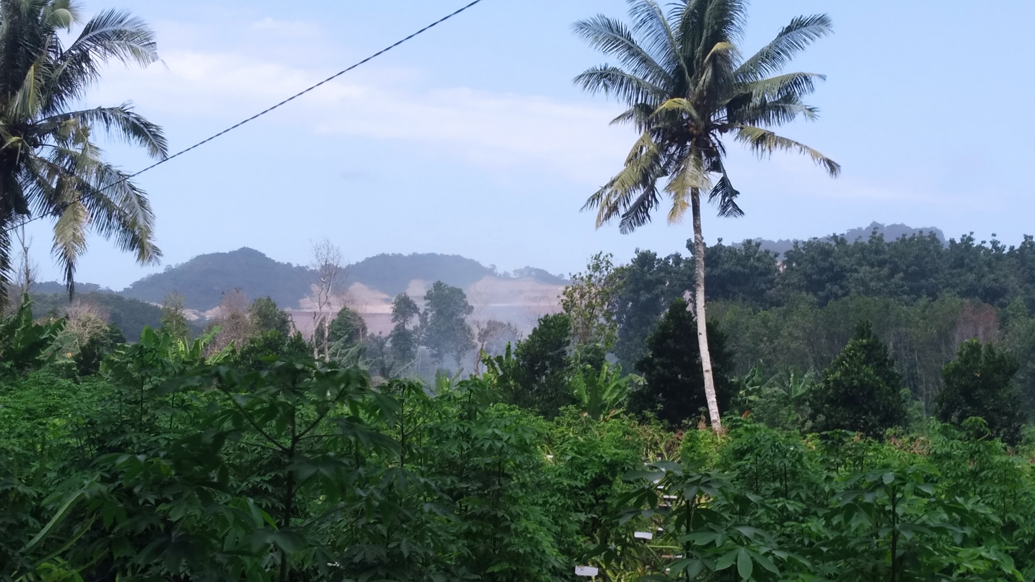 TAMPILAN TAMBANG: Ledakan dinamit di Gunung Tumpang Pitu dikeluhkan warga sekitar karena suaranya cukup keras Senin (20/5).