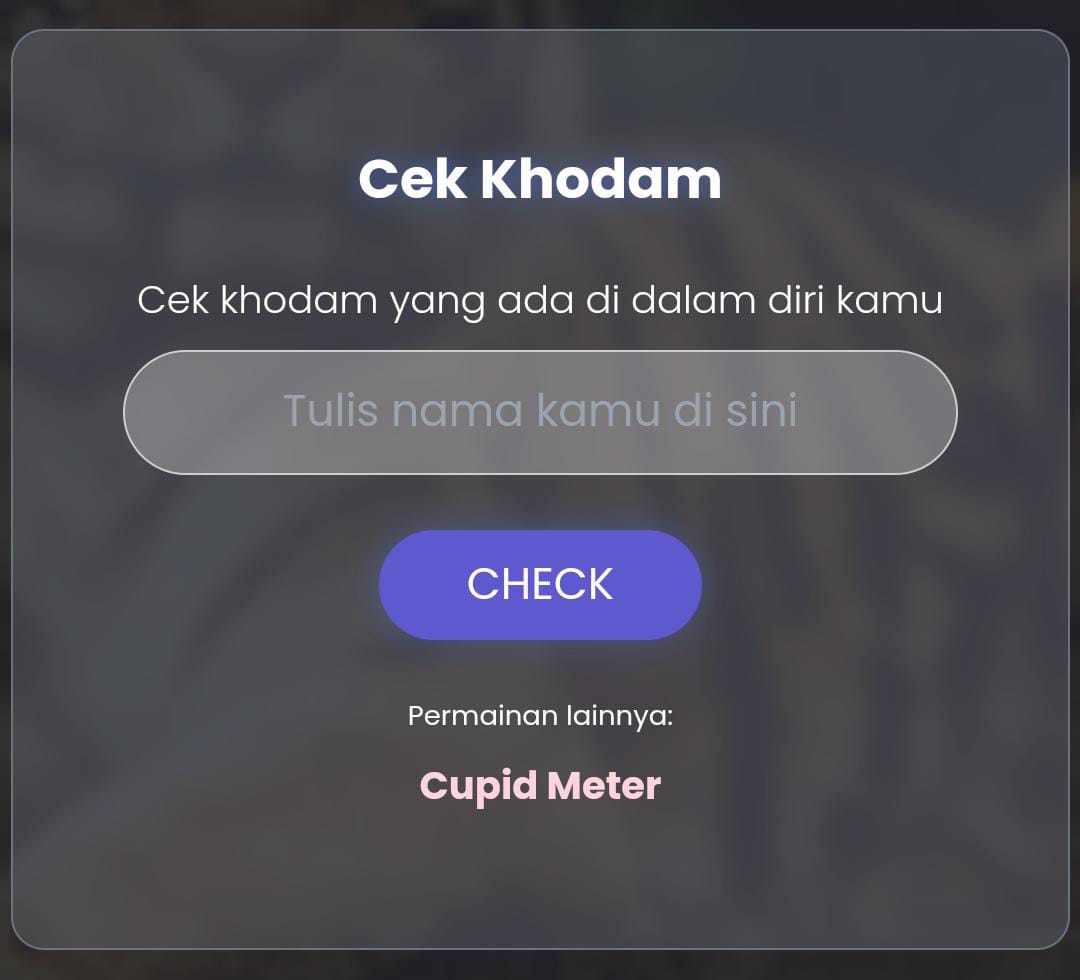 tangkapan layar halaman awal game cek khodam
