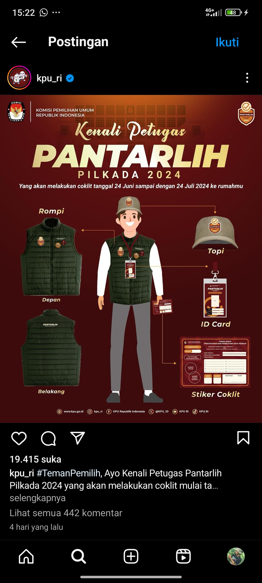 Atribut yang akan dipakai petugas pantarlih