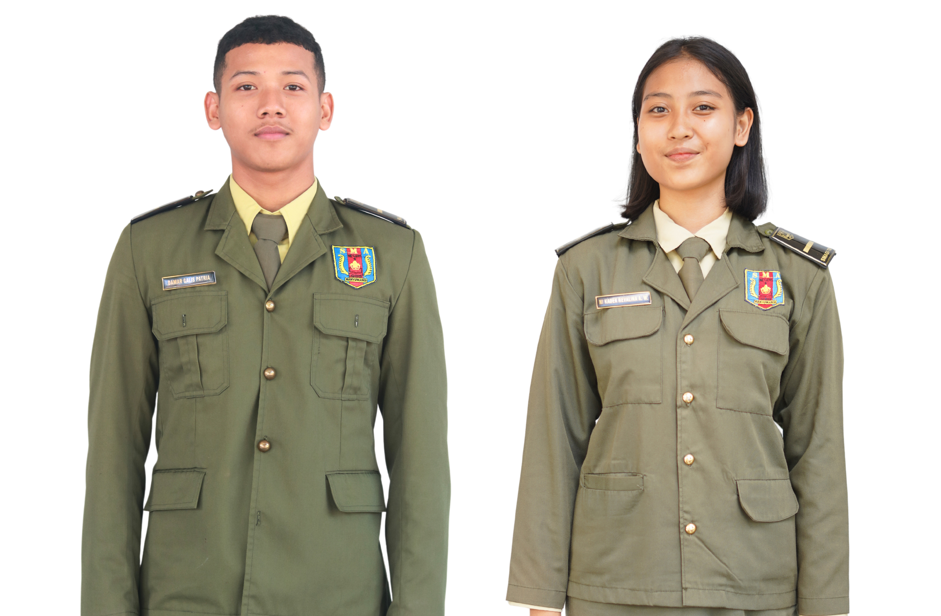 KEREN BETUL : Damar Galis Patria dan Ni Kadek Revalina Ari W, Dua siswa Smagi Taruna Bangsa yang lolos menjadi Pasukan Pengibar Bendera Provinsi Jawa Timur