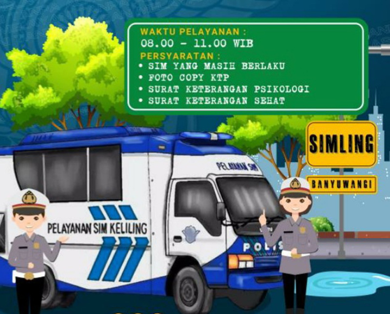 SEMAKIN DEKAT DAN MUDAH: Layanan SIM keliling Polresta Banyuwangi kian mudah dan terjangkau