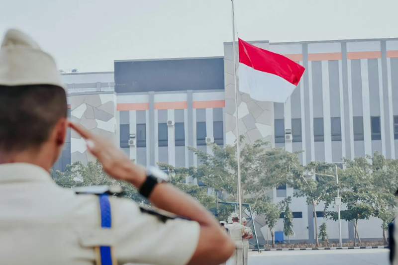 ADA ATURAN: Pemasangan bendera negara sesuai ukuran ada aturan yang mengaturnya