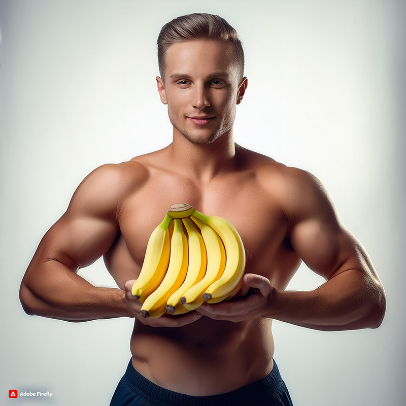 ILUSTRASI BUAH PISANG UNTUK KESEHATAN TUBUH. (foto dibuat pakai artificial intelligence)