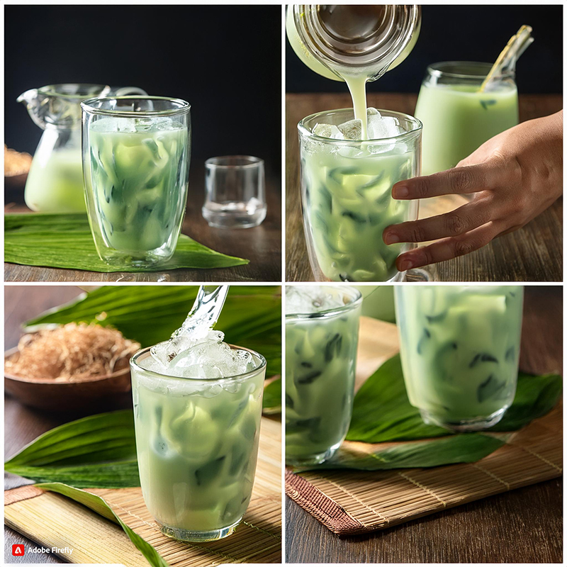 ILUSTRASI ES CENDOL. (foto dibuat dengan artificial intelligence)