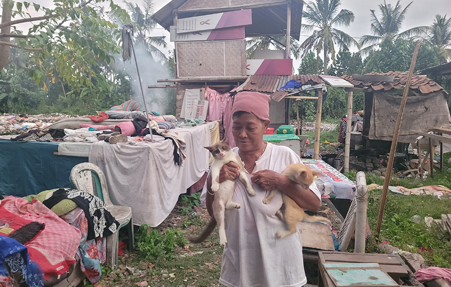 BERI KASIH SAYANG: Asnaya merawat puluhan kucing liar di tengah TPS di Lingkungan Wonosari, Kelurahan Sobo, Kecamatan Banyuwangi.
