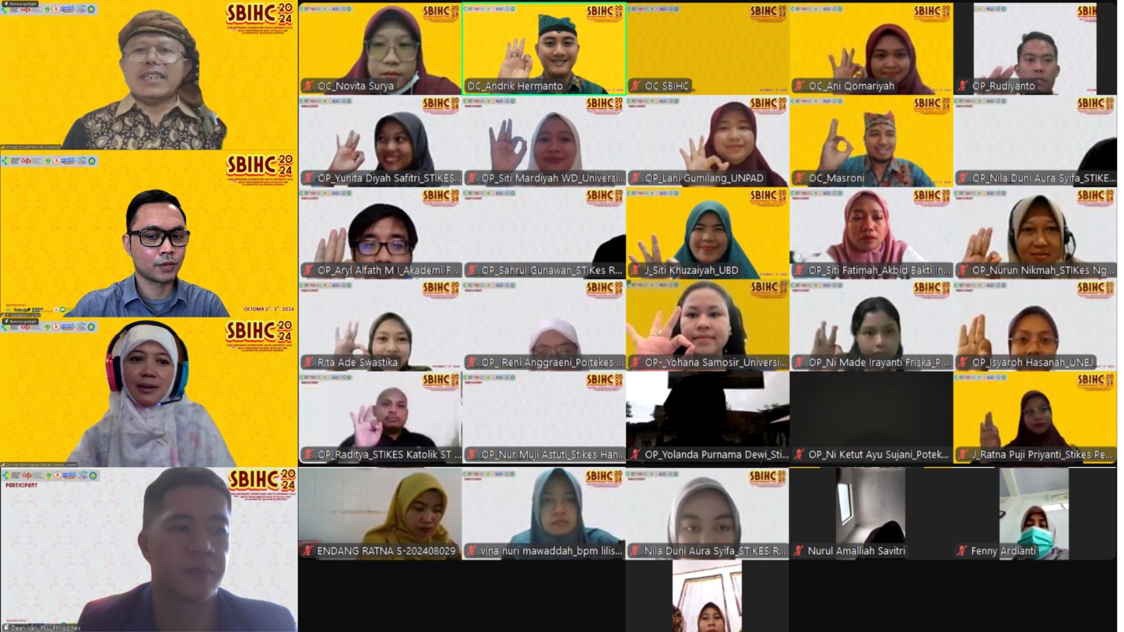 Peserta mengikuti konferensi kesehatan internasional dengan memanfaatkan layanan video conference.