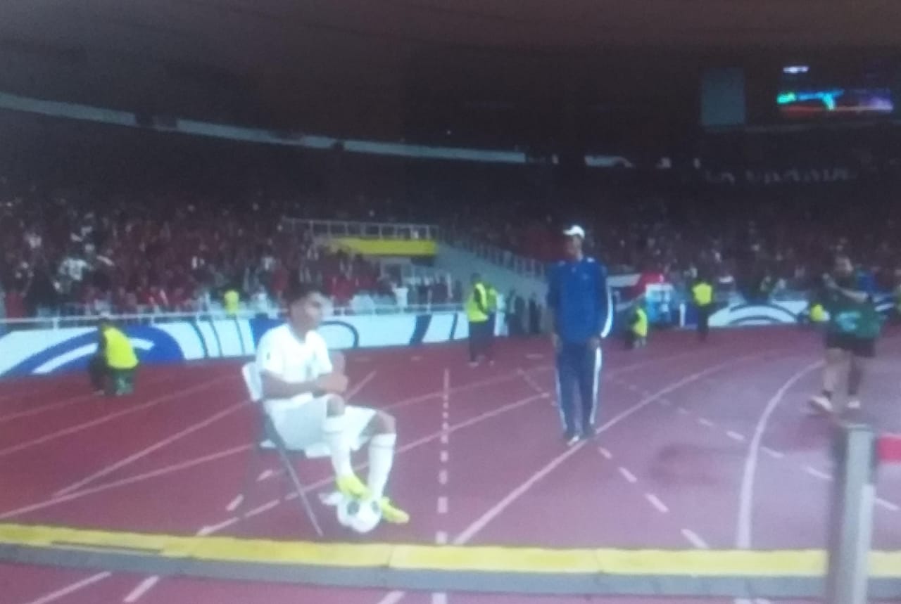 IKONIK: Marcelino Ferdinan melakukan selebrasi usai cetak gol kedua ke gawang Arab Saudi