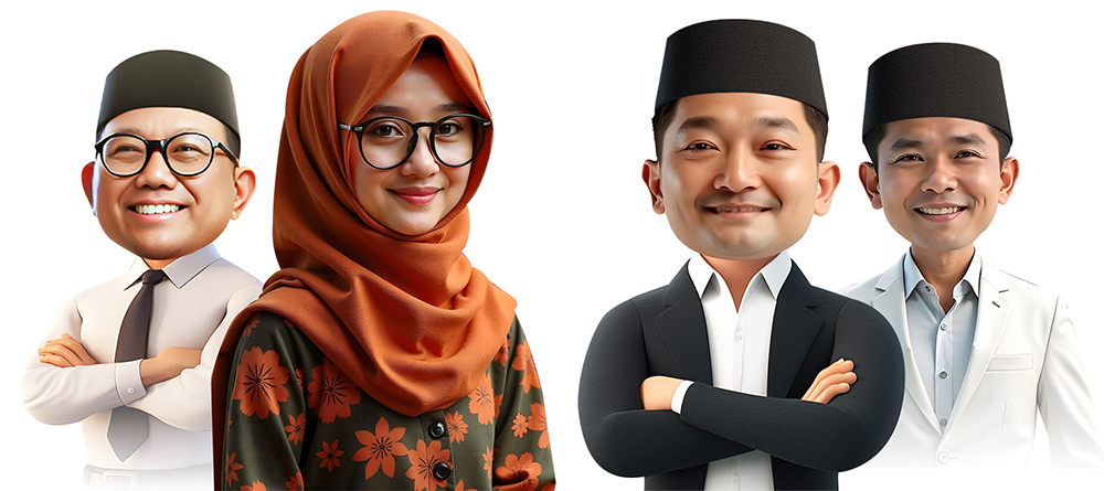Paslon 01 Ipuk Fiestiandani-Mujiono dan Paslon 02 Ali Makki Zaini-Ali Ruchi