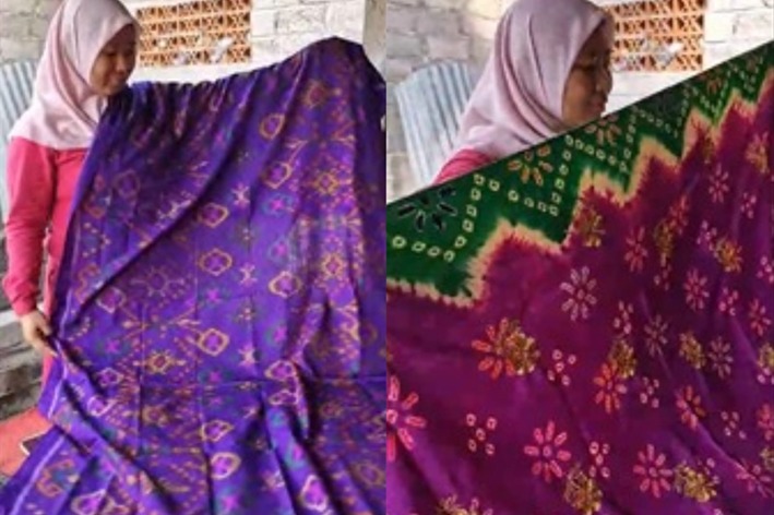 Kain Tenun Sutera hasil dari Program TJSL PLN Peduli Bantuan Diversifikasi Produk Tenun Tebusalah, Kelompok Kubu Tenun Tebusalah, Kecamatan Ringdikit, Kabupaten Buleleng, Bali.