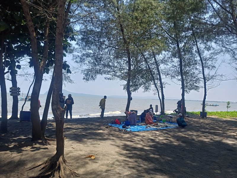 KECEWA: Pengunjung banyak yang penasaran dengan bangkai pesawat dengan berkunjung ke Pantai Gumuk Kantong, Dusun Palurejo, Desa Sumbersewu, Kecamatan Muncar Rabu (5/2)