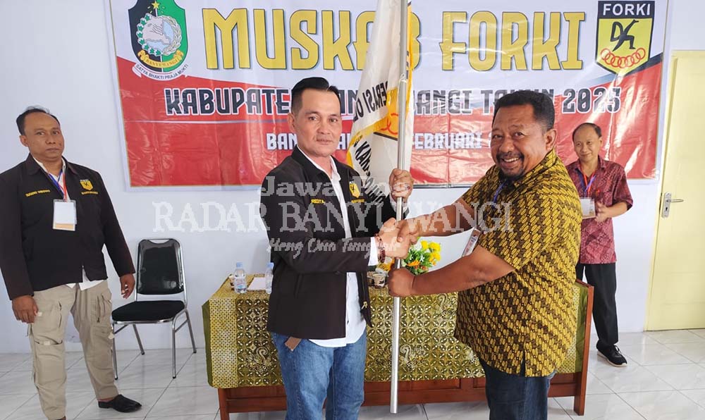 JADI LAGI: Muskab Forki Banyuwangi kembali memilih I Wayan Redita sebagai ketua cabor karate.