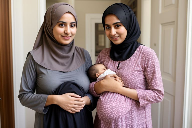 Ilustrasi muslimah hamil dan menyusui. (AI)