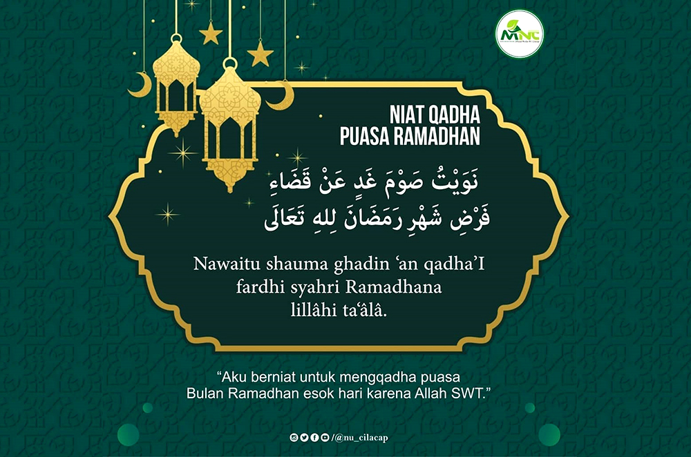 Ilustrasi niat qadha puasa Ramadan. (Foto: NU Online Cilacap)