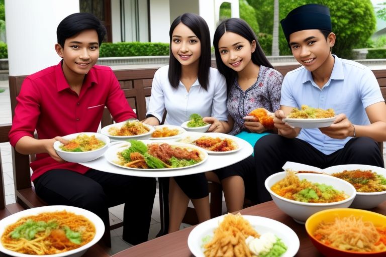 Ilustrasi bukber bareng teman. (Ali/AI/RadarBwi)