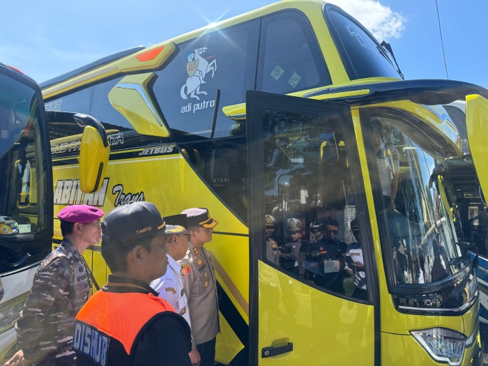 Polresta Banyuwangi dan Forkopimda melakukan ramp check jelang Mudik Lebaran 1446 H.