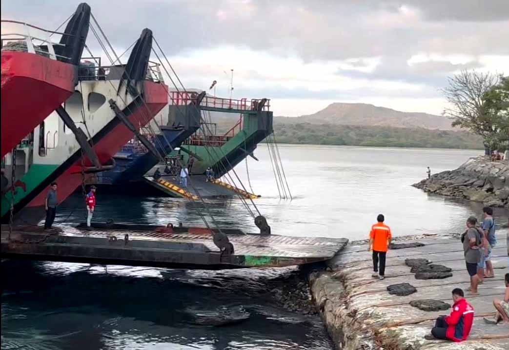 LANGSUNG SANDAR: Dermaga beton di sisi utara khusus untuk melayani kapal jenis Landing Craft Machine (LCM).