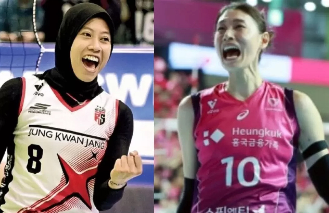 Laga final leg 5 antara Red Sparks melawan Pink Spiders digelar Selasa, 8 April 2025, pukul 17.00 WIB. (KOVO)