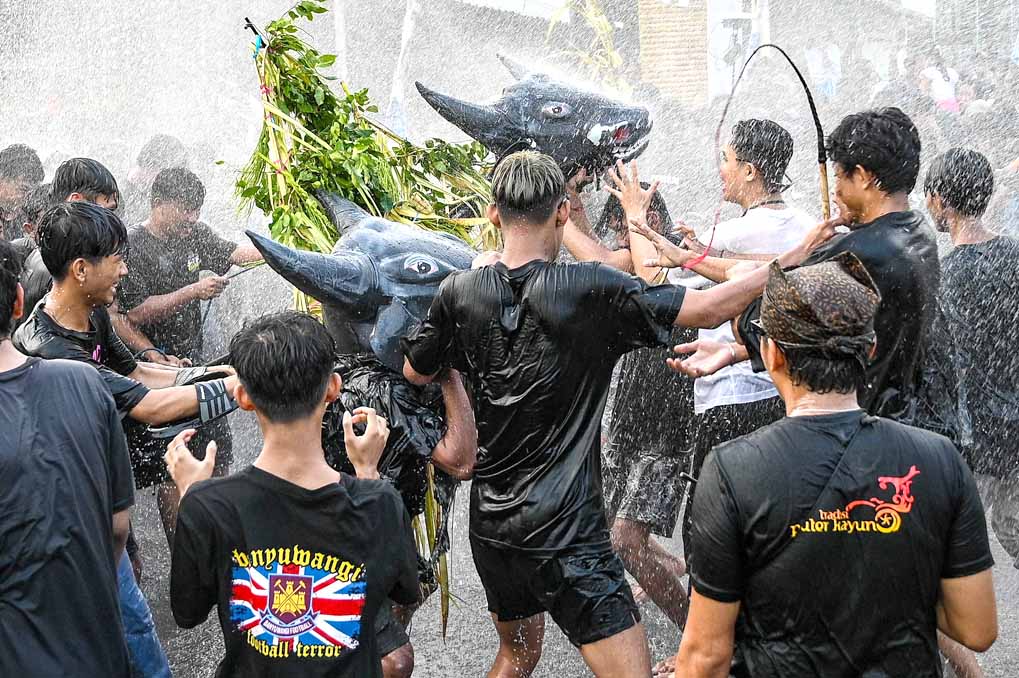 Kebo-keboan Boyolangu ikut puter kayun tiap tanggal 10 Syawal. (Ramada Kusuma/Radar Banyuwangi)