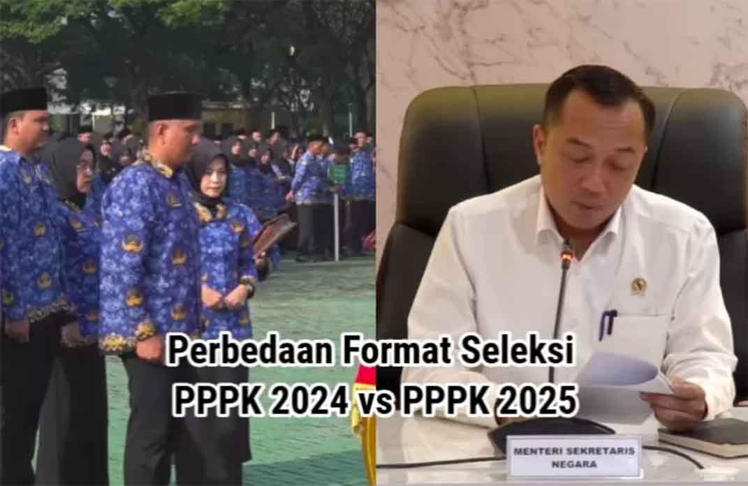 Pelantikan PPPK (kiri) Mensesneg Prasetyo Hadi (kanan) (YouTube/Wibawamukti TV, YouTube/Kementerian PANRB)