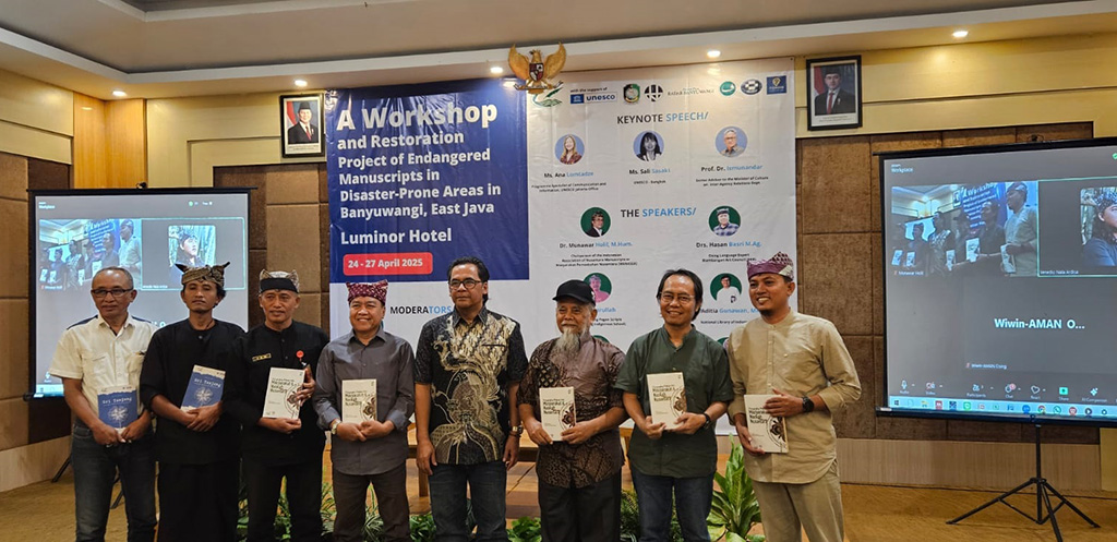 Narasumber workshop yang digelar Unesco untuk merestorasi naskah kuno di wilayah rawan bencana.