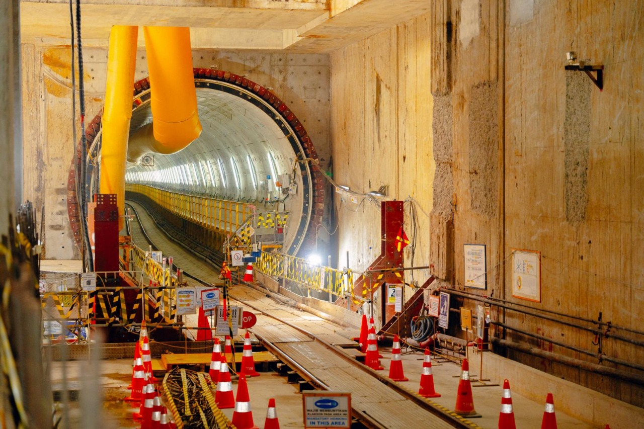 Area konstruksi tunnel MRT Jakarta di CP203.